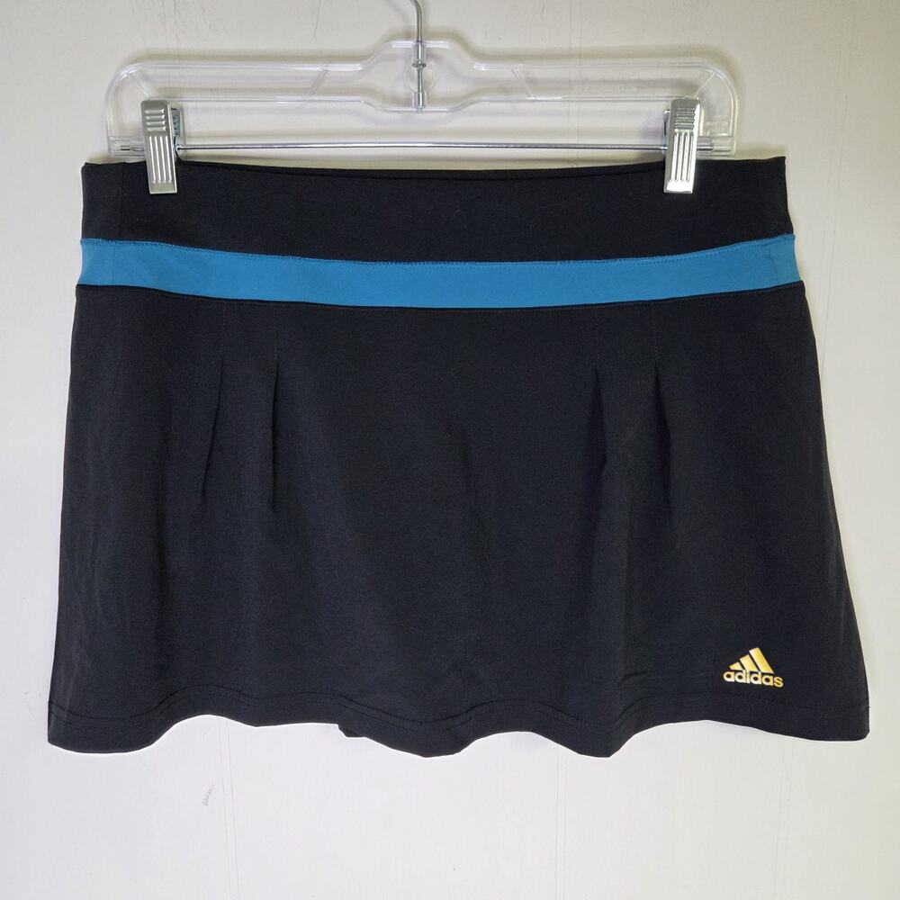 NWT Adidas Athletic Workout Mini Skort Black And Blue Size Medium